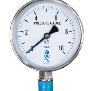 MANOMETRO 0-6 BAR; 100mmn (4"); SIN GLISERINA; SS304 CASE; SS316L PARTE ROSCABLE LOWER MOUNT(LM) 1/2 NPT