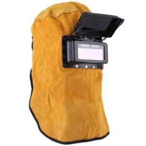 Casco de cuero vacuno c/capucha para soldadura (Careta), máscara protectora, tapa de trabajo, lente de filtro de oscurecimiento automático solar (cabeza completa)