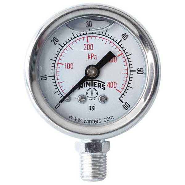 MANOMETRO 0-6 BAR; 100mmn (4"); SIN GLISERINA; SS304 CASE; SS316L PARTE ROSCABLE LOWER MOUNT(LM) 1/4 NPT