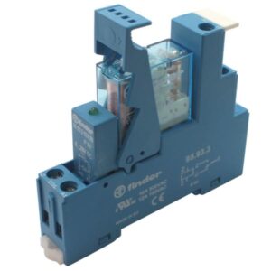 SET de Relay 24VDC; 10A/250VAC; + BASE +  LED gn + diodo 6.. 24VDC Protector contra sobretensiones / Coupling relay - Switching relay DC 24V 10A