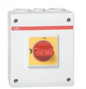 Interruptor seccionador, Corriente 40A, Potencia 11kW, IP65  OTP32BA3M / Enclosed Switch Disconnector, 3-p. 415V AC23 23A, 11kW.