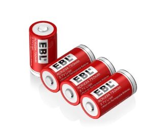 BATERIA RECARGABLE CR123 EBL 750MAH 3.7V 34mm x 16.6 mm