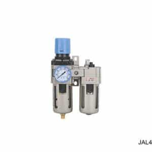 Unidad de Mantenimiento Completa; JAC Series Air Filter Combination (FR.L.Combination); 1/2" NPT; 0.0-0.85 Mpa/ 0-123 PSI; Semi Automatic Drain; Metal Cup