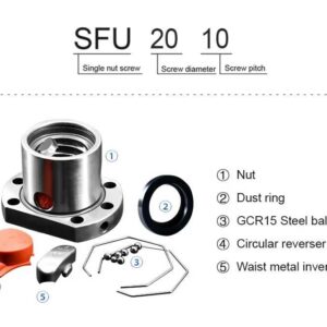 BALINERA PARA TORNILLO SIN FIN P/COMPUERTA SEGURIDAD DE UTICA  20MM/ Single Nut Screw Diameter 20mm; Screw Pitch 05