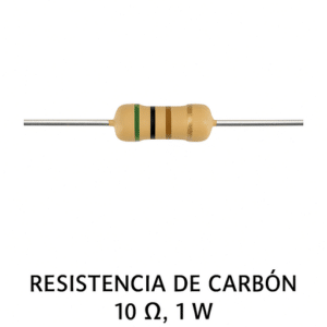 Resistencia de Carbón 10 Ohm,1 W