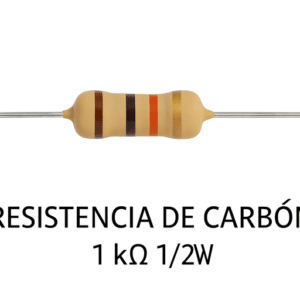 Resistencia de Carbón 1K ohmios, 1/2 W