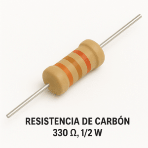Resistencia de Carbón 330 ohmios, 1/2 W