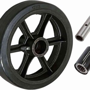Ruedas de caucho de 12" x 2-1/2" eje 1"/ Rubber on Iron Core Wheel - 1,200 Lbs Capacity