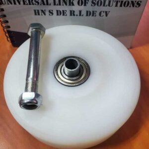 RUEDA DE NYLON  (PA) 6" (152mm) X 50mm  HEVY DUTY + SET DE TORNILLOS SIN BASE / NY WHEEL WITH OUT BASE  W/6203 BEARING; PLATE 100X114mm