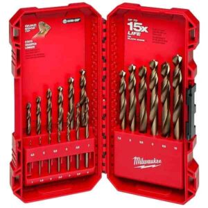 Juego de brocas de cobalto métricas RED HELIX™ de 19 piezas 1.0-9.0mm / MILWAUKEE Cobalt Metric Drill Bit Set – 19PC