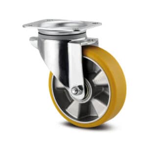 RUEDA GIRATORIA DE 5X2" Swivel Castors Polyurethane; 125 mm x 50mm; 137 x 115 mm; 300 kg; D 42 Shore; precision ball bearing 6202-2RS