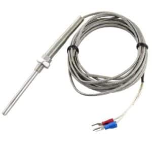 TERMOCUPLA TIPO TIPO J L800 D6mm C/CABLE 2M / TERMOPAR TIPO J ; 800mm largo; 6mm diam / thermocouple type J 2 wires 0-500 °C 800MM Probe Length 6MM  Process connection:1/2NPT